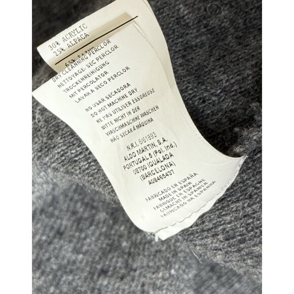 AMS Pure Gray Shawl Collar Cardigan Sweater Small Wool Blend European Designer - Picture 7 of 7